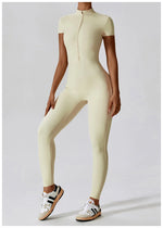 Load image into Gallery viewer, Seamless One Piece Yoga Bodysuit Zippered Breathable

