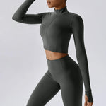 Load image into Gallery viewer, Luxurious Contoured Yoga Jacket With Nylon Zip Front
