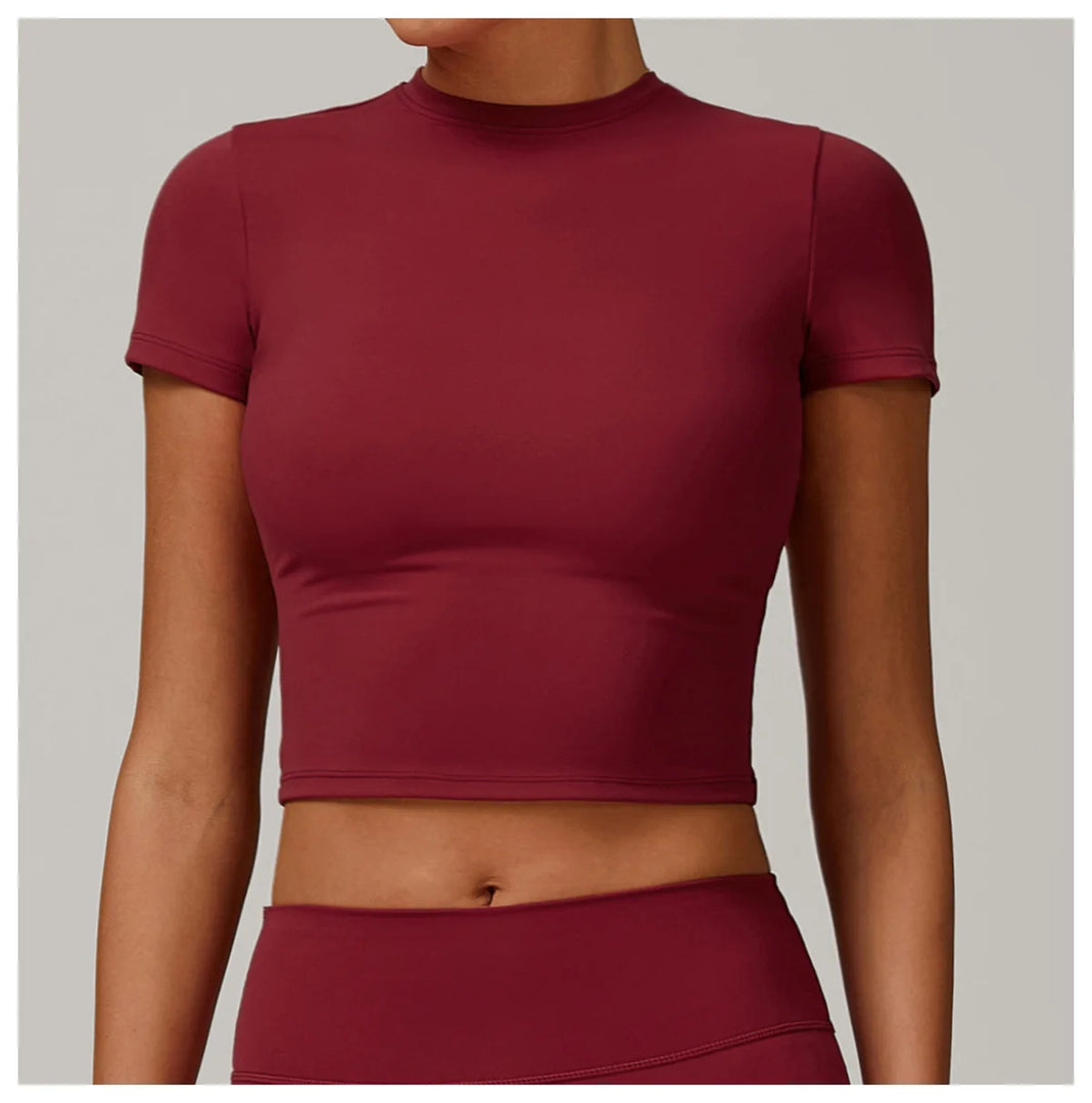 Sculpted Performance Yoga Top Short Sleeve Premium Nylon