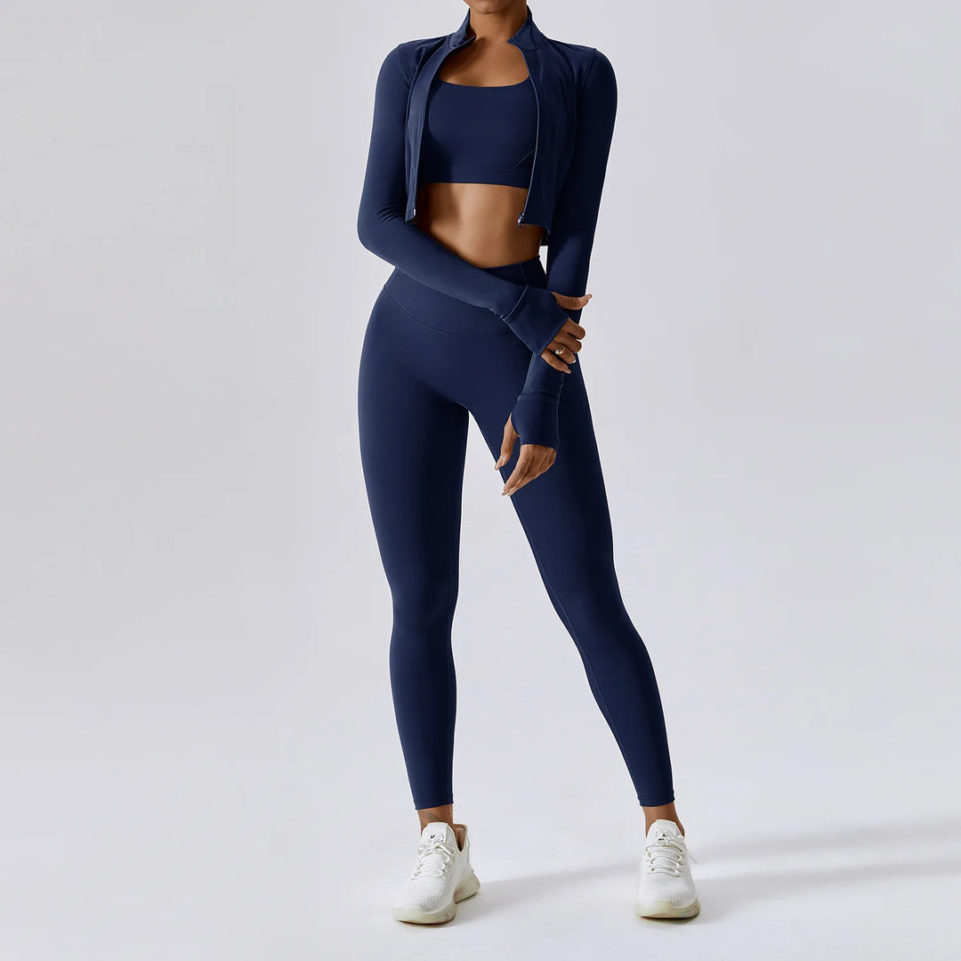 Three Piece Contoured Yoga Set Athleisure Signature