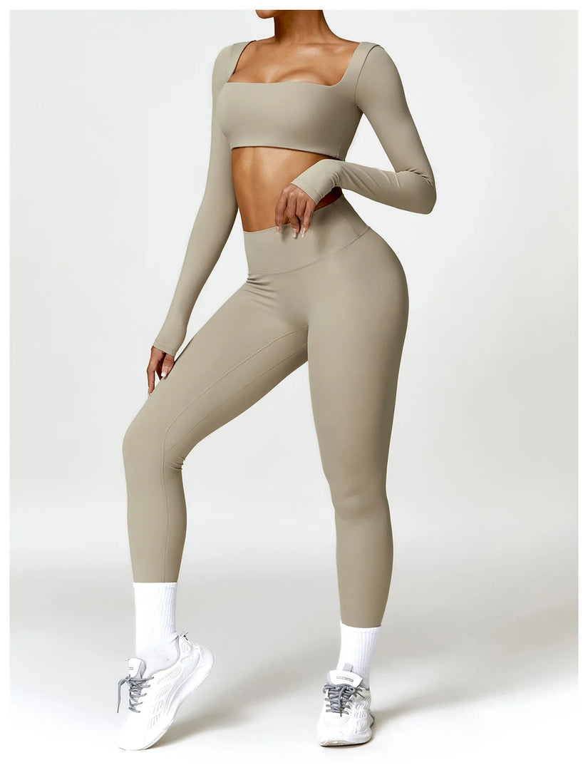 Luxurious High-Waist Contour Seamless Leggings Scrunch
