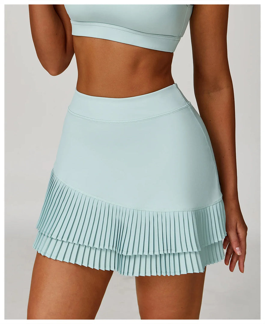 Elite Contoured Waist Pleated Tennis Skirt With Pockets