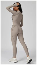 Load image into Gallery viewer, Seamless Zippered Yoga Jumpsuit With High Elasticity
