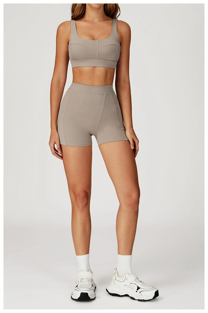 Two-Piece Contoured Breathable Yoga Set Leggings Silhouette