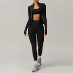 Load image into Gallery viewer, Performance Contoured Zippered Yoga Outfit Long Sleeve
