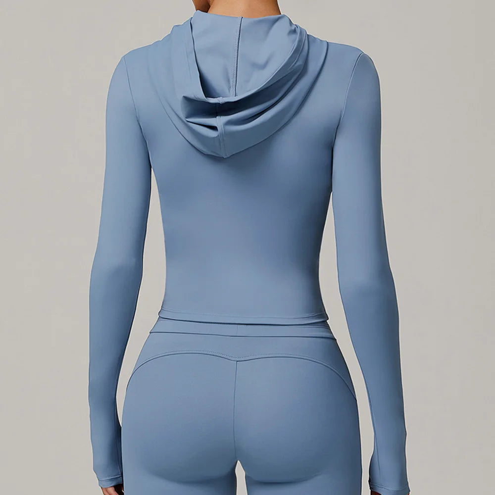 Zip Front Yoga Jacket Breathable High Stretch Nylon