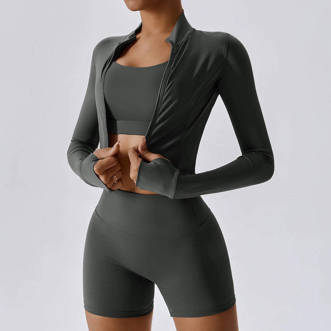 Three Piece Breathable Yoga Tracksuit Pro For Performance