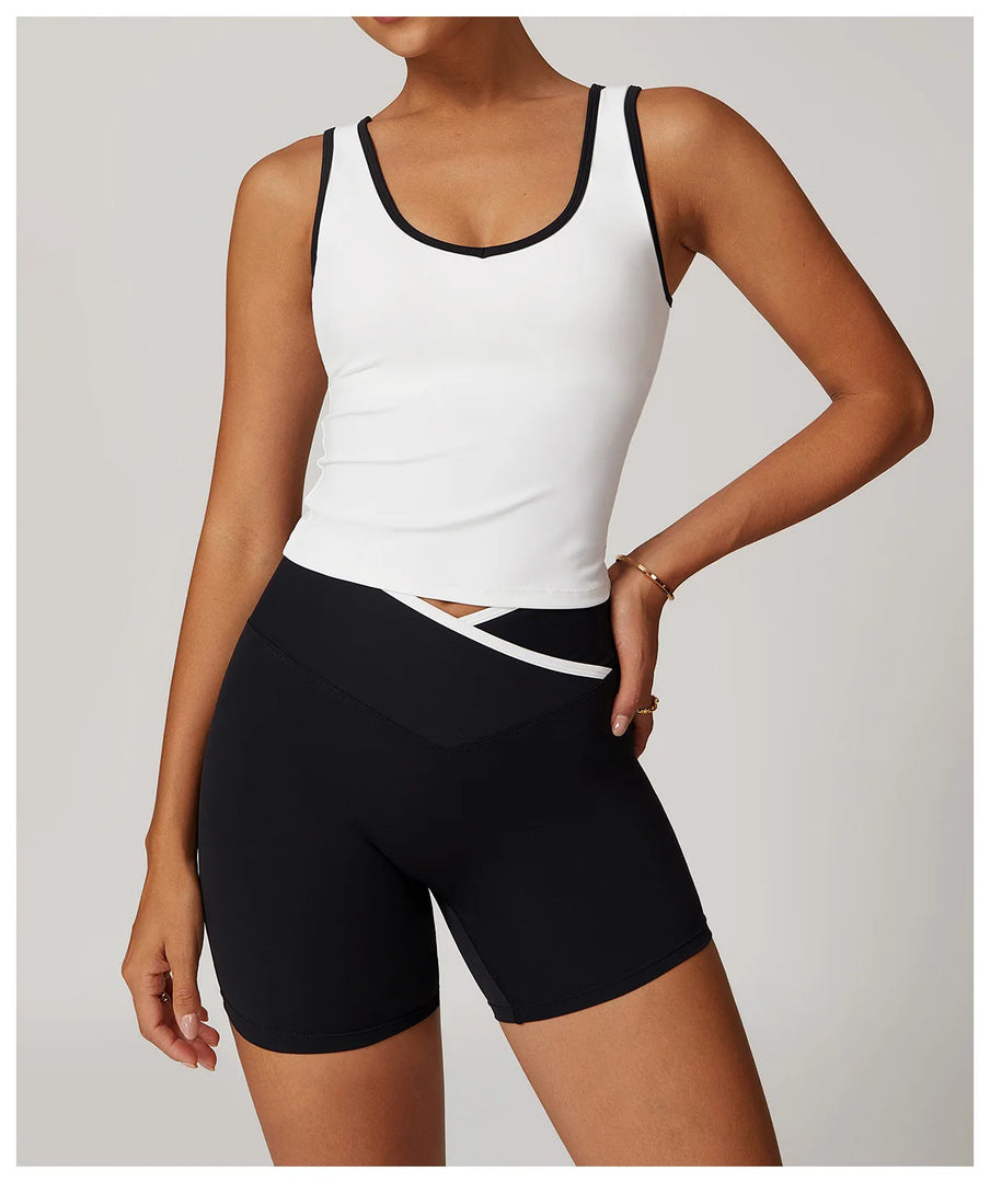 Seamless Contour Backless Sport Bra Top Nylon Spandex