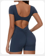 Load image into Gallery viewer, Backless Contour Jumpsuit Breathable Performance Nylon
