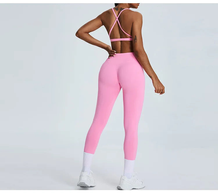 Cross Strap Seamless Yoga Bralette Premium Performance Fit