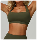 Load image into Gallery viewer, Ribbed Breathable Hanging Neck Sports Bra Performance
