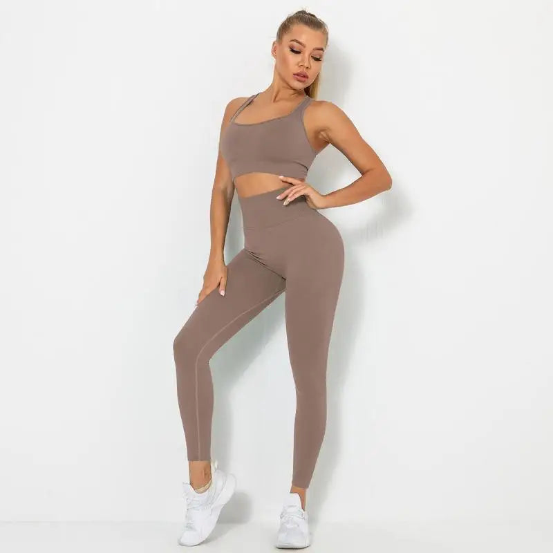 Seamless Contour Two Piece Yoga Set Performance Wear