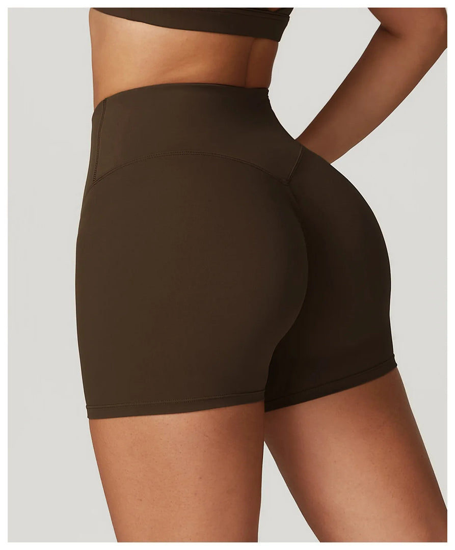 High Waist Yoga Shorts Contour Moisture Wicking Breathable