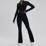 Load image into Gallery viewer, Contour Stretch Athleisure Bell Bottoms Set Nylon Spandex

