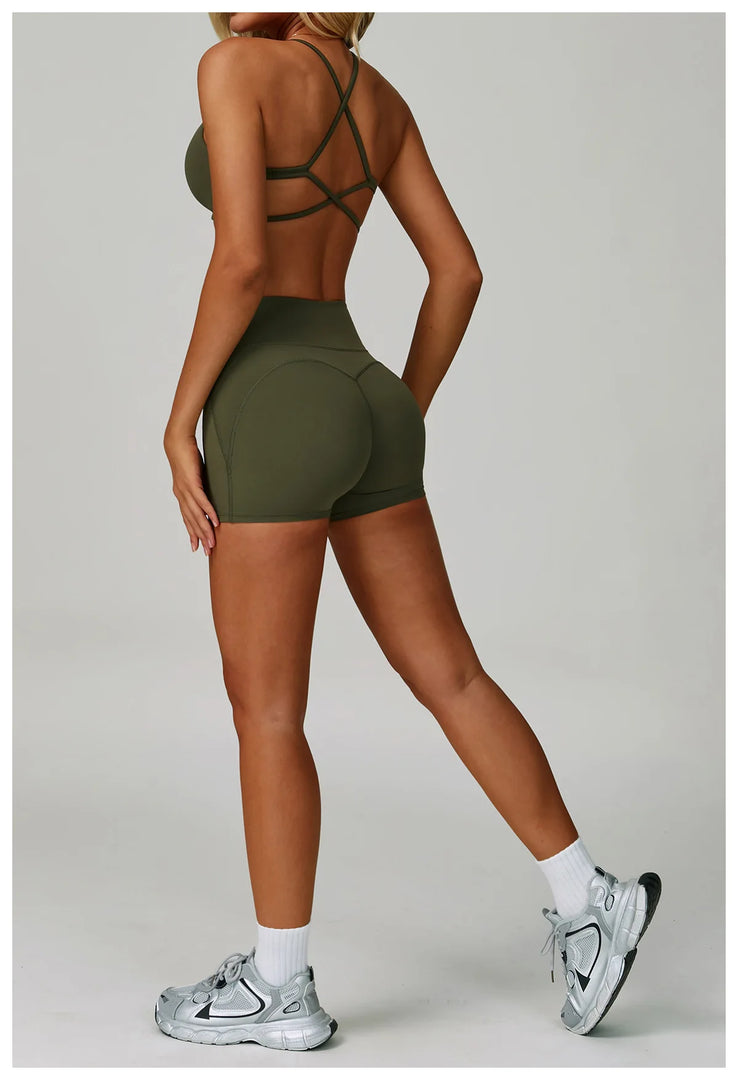 Seamless Contour 2 Piece Breathable Active Wear Set Nylon