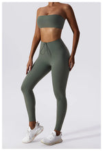 Load image into Gallery viewer, Strapless Padded Yoga Sports Bra Contour Silhouette
