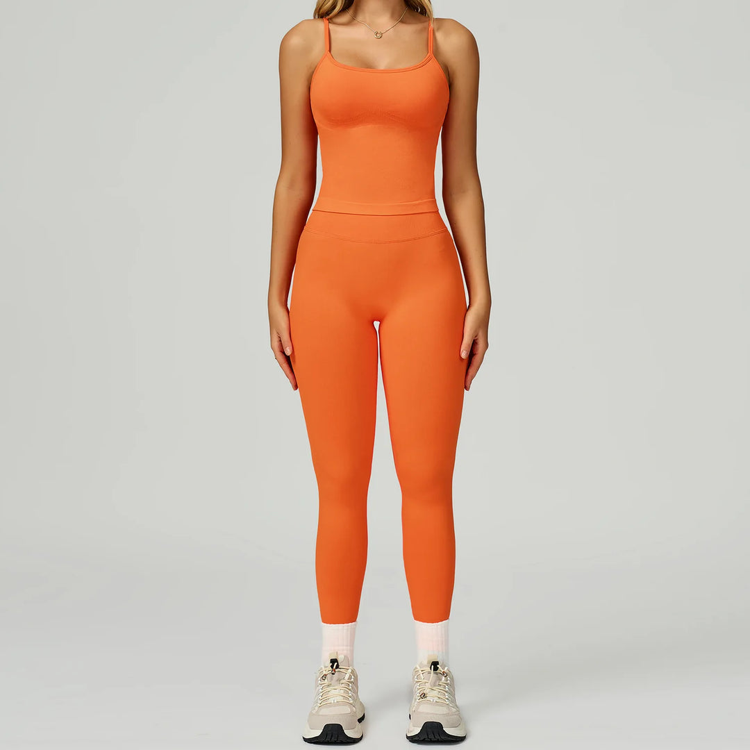 Seamless Contour 2-Piece Contemporary Yoga Set Breathable