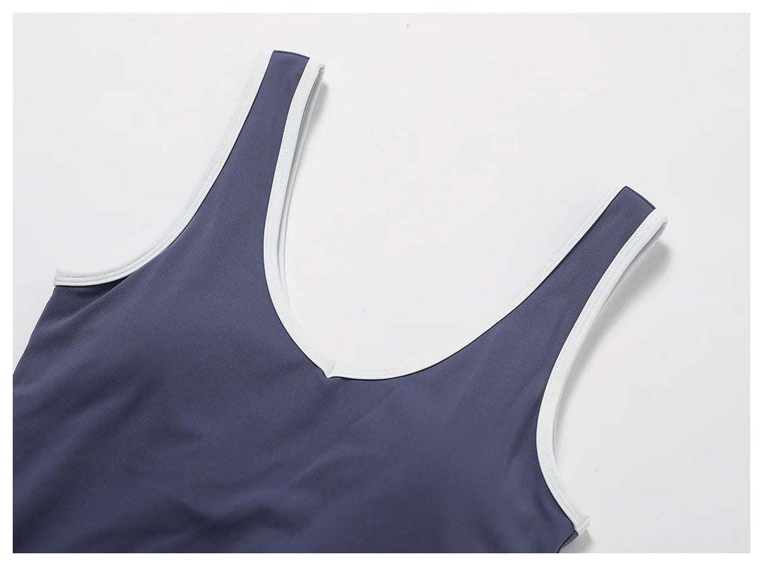 Seamless Contour Backless Sport Bra Top Nylon Spandex