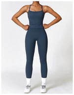 Load image into Gallery viewer, Seamless Sculpted Yoga Core Set Leggings Ribbed Contour
