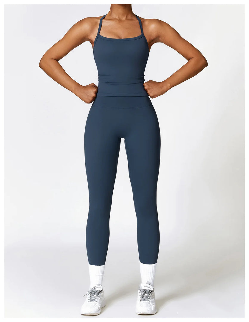 Seamless Sculpted Yoga Core Set Leggings Ribbed Contour