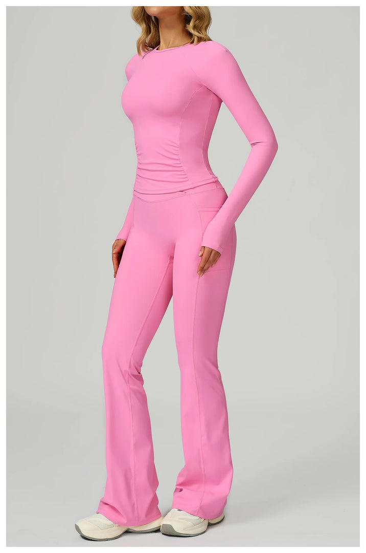2 Piece Contoured Breathable Yoga Ensemble Knitwear
