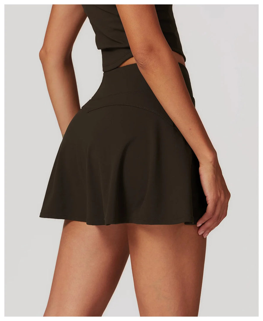 High Waist Contour Skirt Short Culotte Breathable Nylon