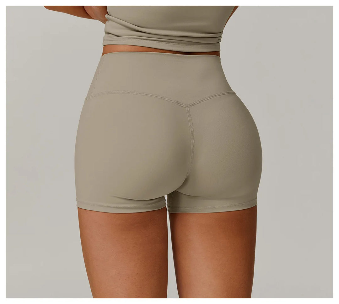 Running High Waist Contoured Scrunching Shorts Nylon