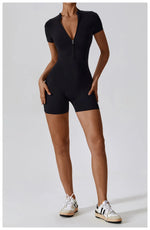 Load image into Gallery viewer, Seamless Contour Zippered Yoga Bodysuit Performance
