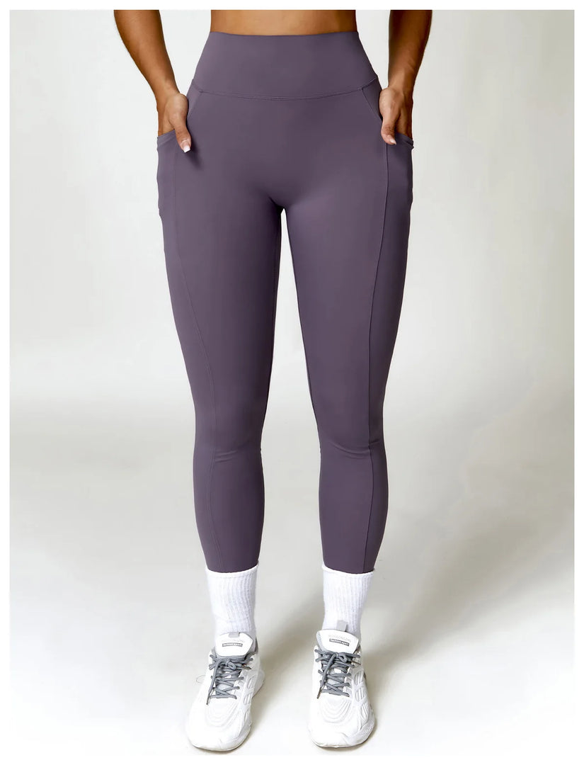 V Back Swept High Waist Contoured Leggings With Performance