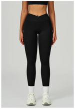 Load image into Gallery viewer, Cross Waist High Rise Contoured Elegance Yoga Leggings
