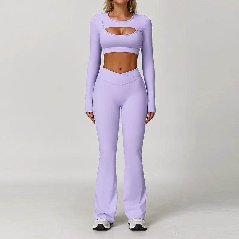 Premium Performance Knit Yoga Set With Contoured Leggings