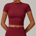 Load image into Gallery viewer, Sculpted Performance Yoga Top Short Sleeve Premium Nylon
