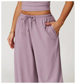 Load image into Gallery viewer, Breathable Contour Drawstring Wide Leg Athletic Pants
