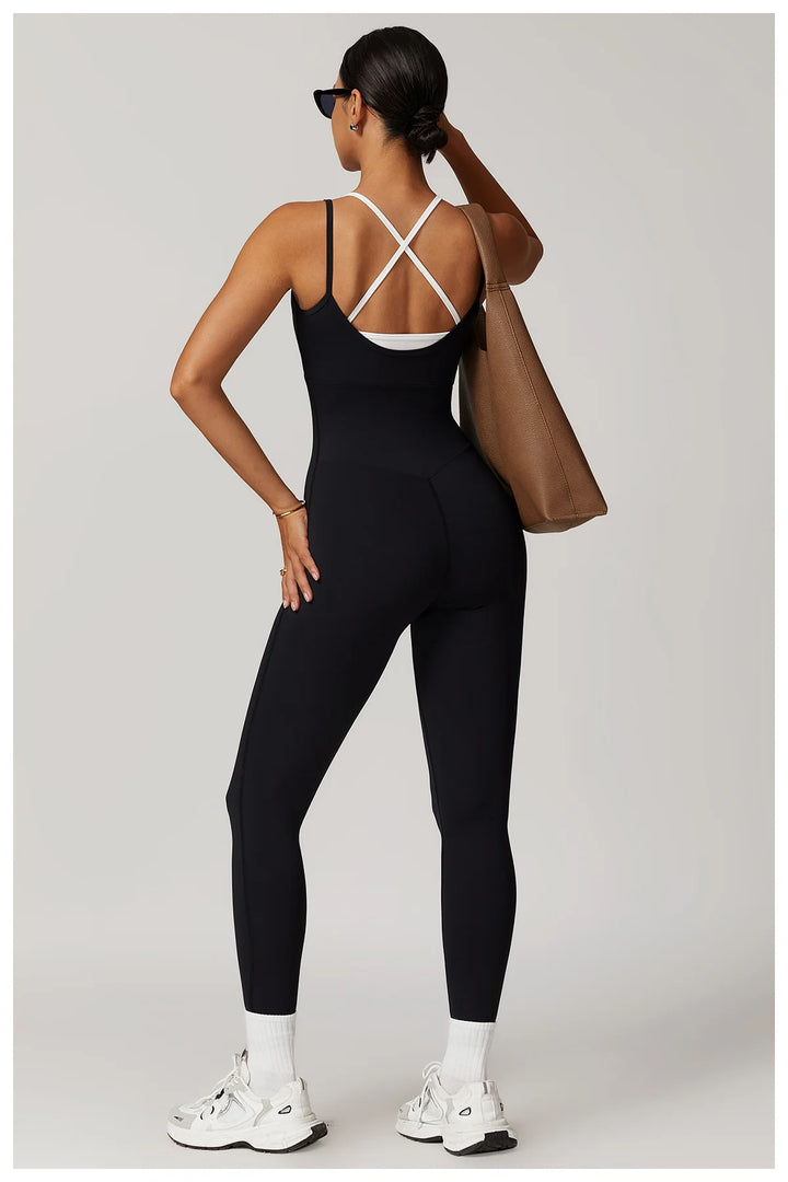 Color Blocking Seamless Yoga Jumpsuit Exquisite Fit