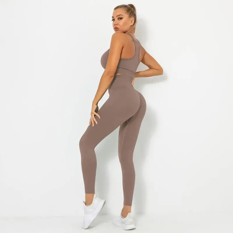 Seamless Contour Two Piece Yoga Set Performance Wear