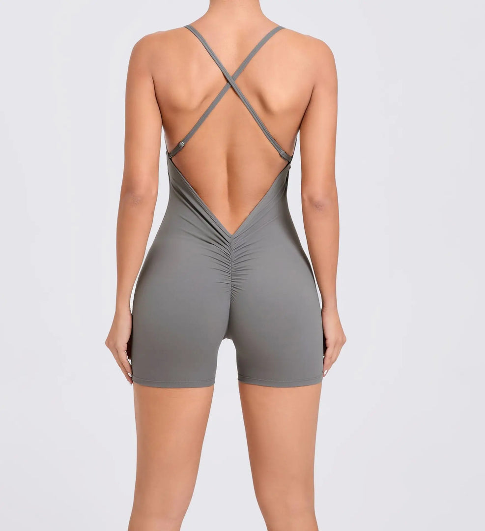 Seamless Backless Studio Lux Jumpsuit Set All Season Comfort