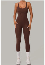 Load image into Gallery viewer, Luxe Sleeveless Yoga Jumpsuit Nylon Spandex
