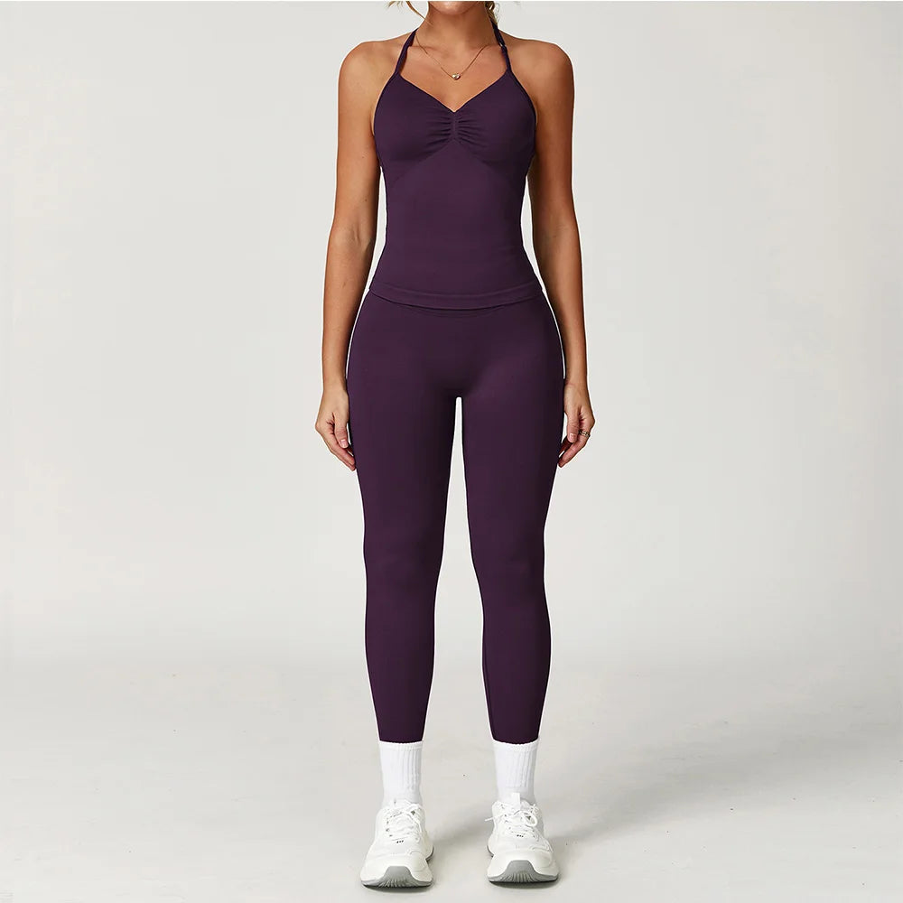 Two Piece Yoga Set Seamless Contour Performance Wear