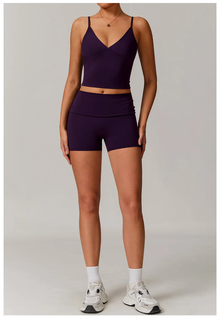 2 Piece Seamless Contour Yoga Set Nylon Spandex Blend