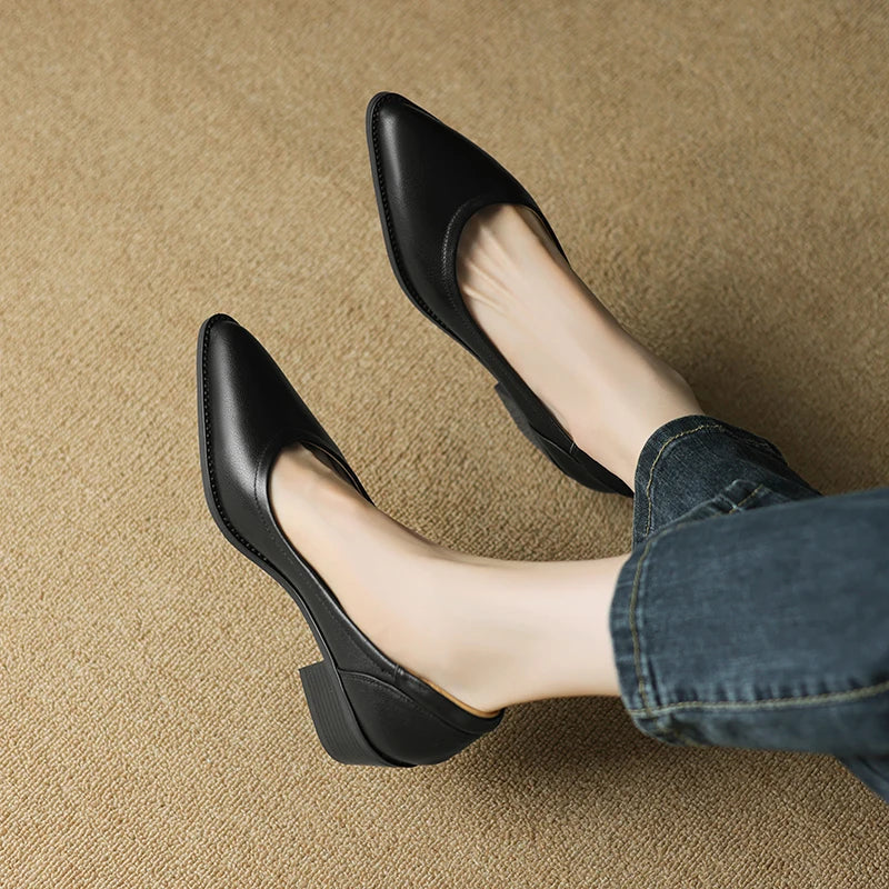Women's Wedding Shoes Pointed Toe Block Heel Slip On Style