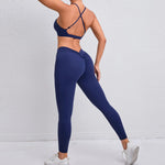 Load image into Gallery viewer, Two Piece Ribbed Seamless Studio Yoga Set Cross Back
