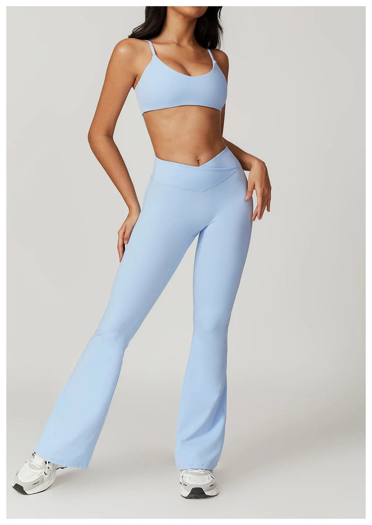 Seamless Flared Bell Bottoms Yoga Leggings High Waist