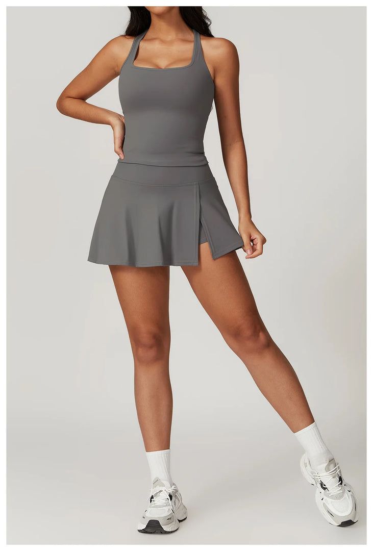 Two Piece Seamless Contour Yoga Leggings Set Nylon Knit