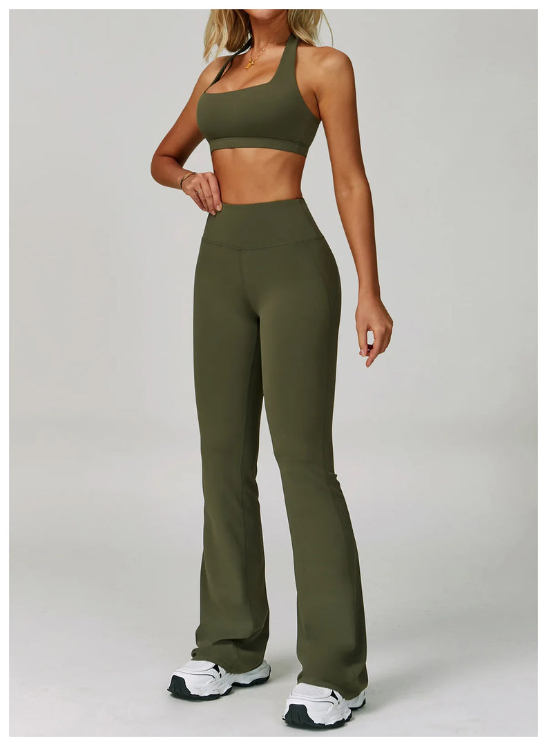 Performance High Waist Contoured Leggings With Wide Leg