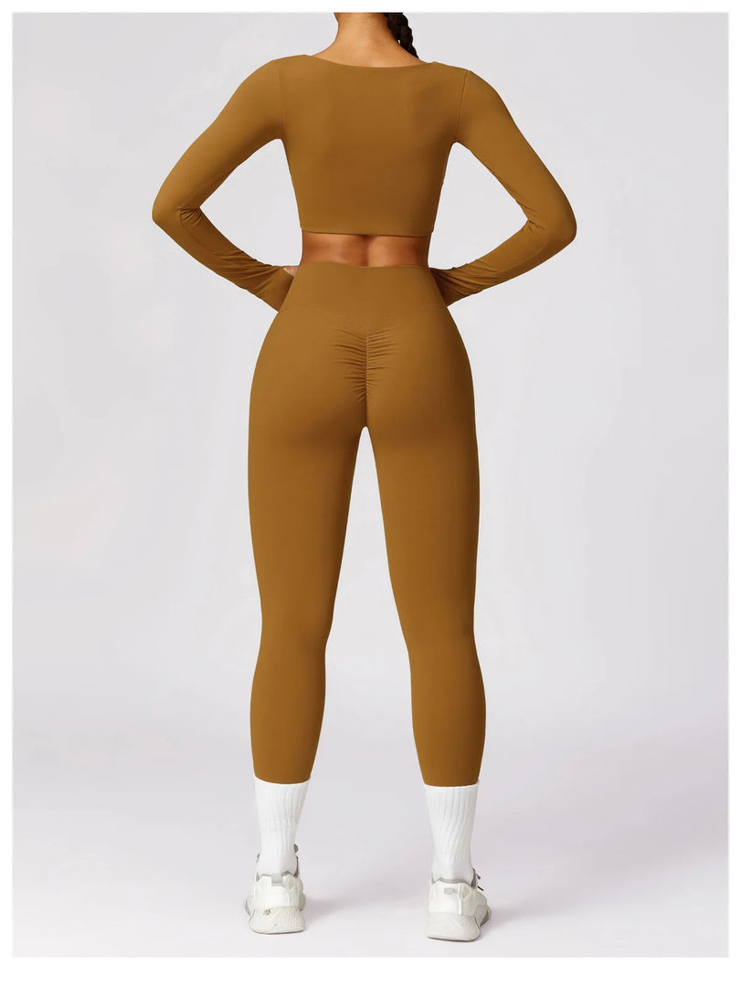 Luxurious High-Waist Contour Seamless Leggings Scrunch