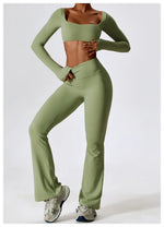 Load image into Gallery viewer, Contour Seamless Crop Yoga Performance Wear Long Sleeve
