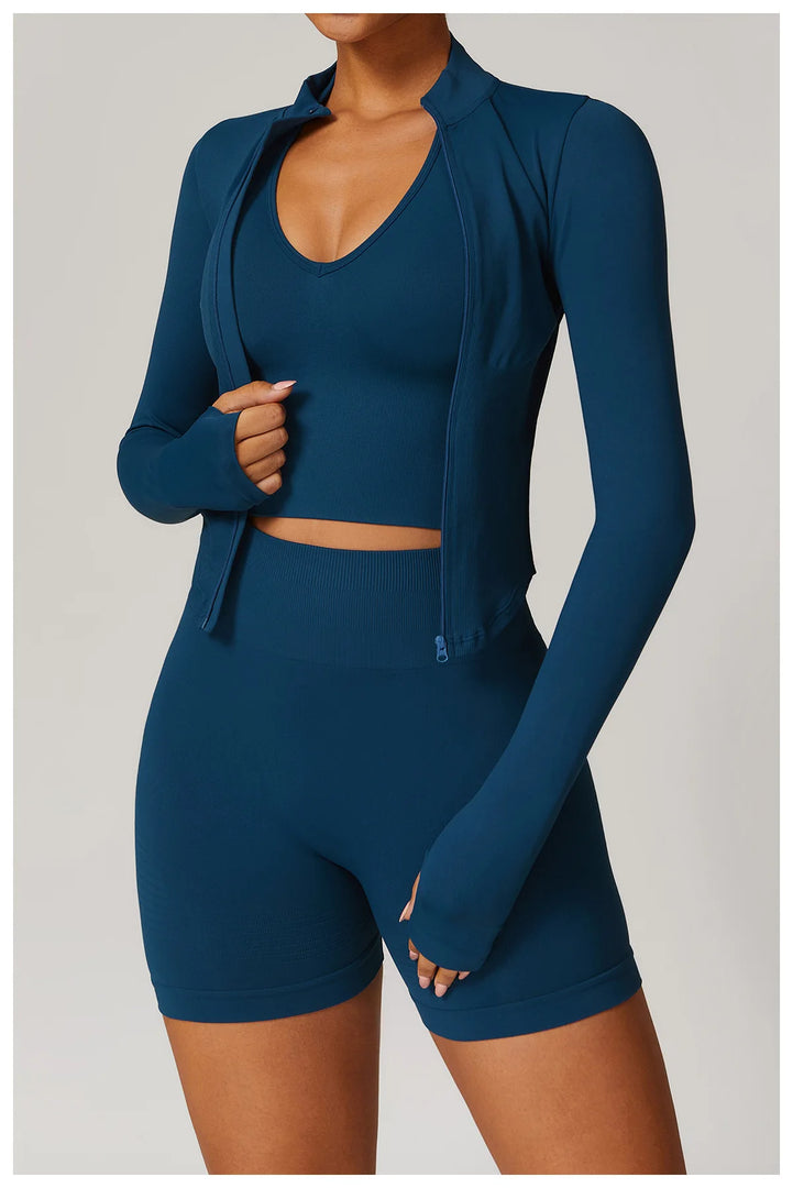 Zippered Performance Long-Sleeve Top Moisture-Wicking