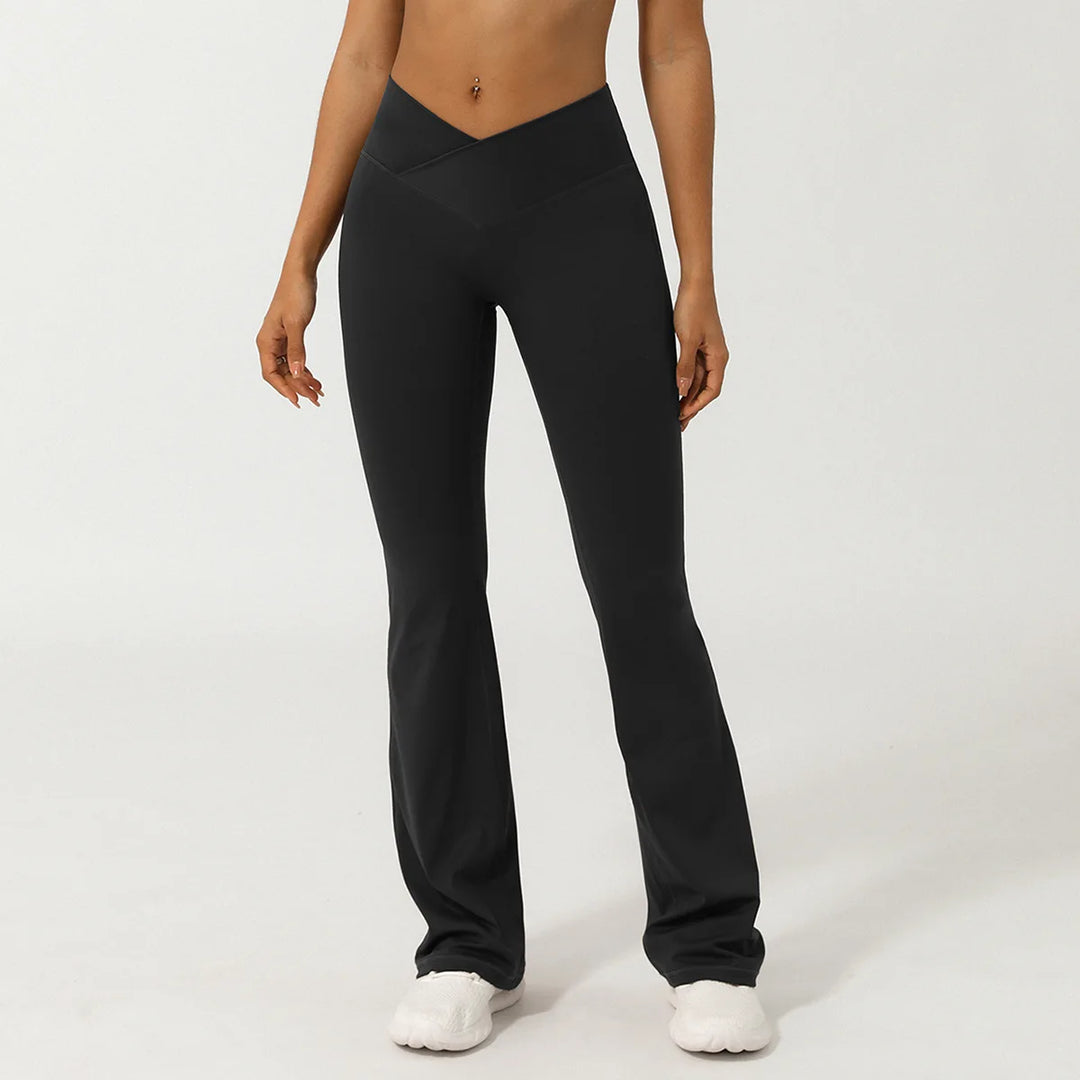 Premium Contoured Bell Bottom Leggings With Flared Waist