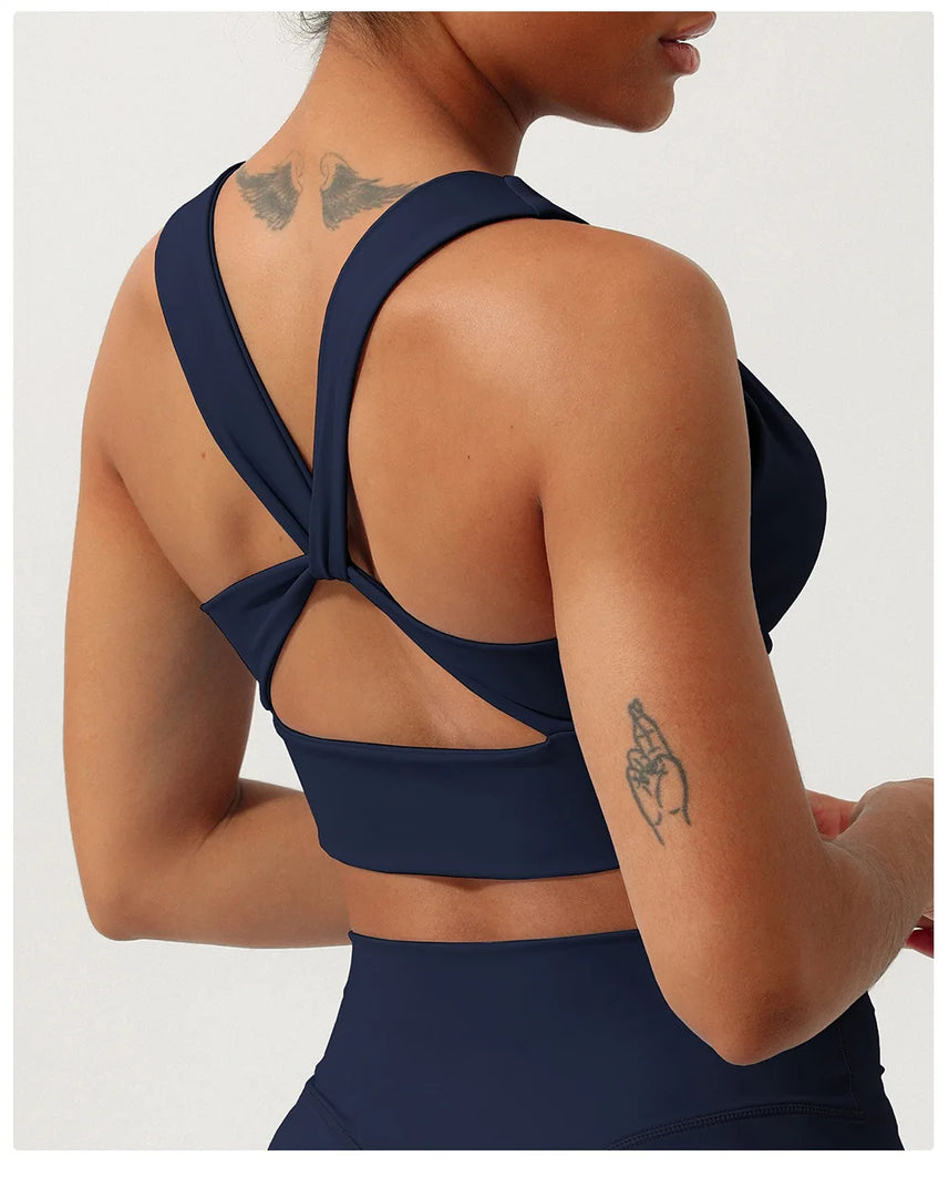 Breathable Cross Strap Contour Padded Luxurious Bra