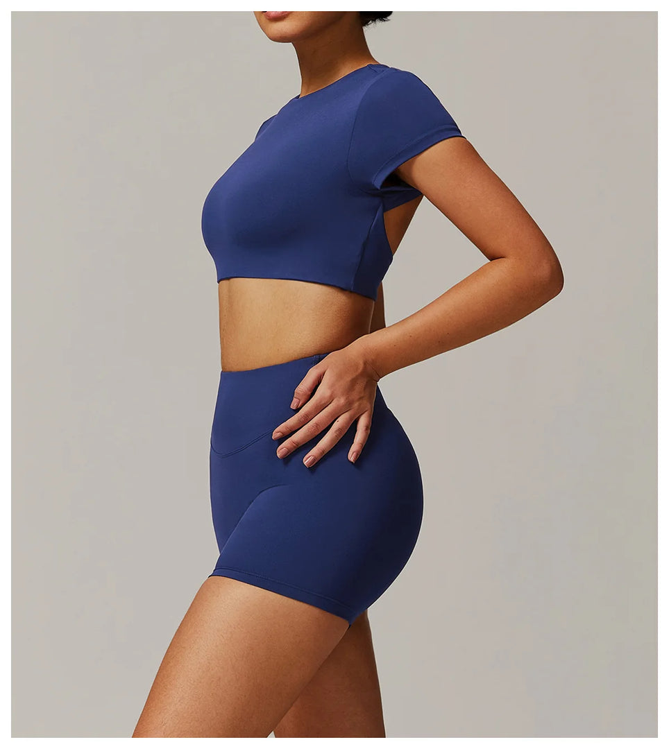 Contour Yoga Cropped Top Short Sleeve Performance Pro